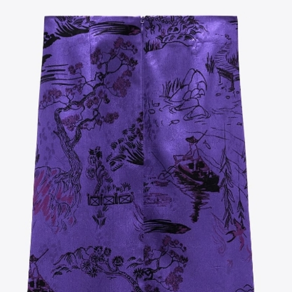 Printed Skirt with Piping Zara - Picture 13 of 13